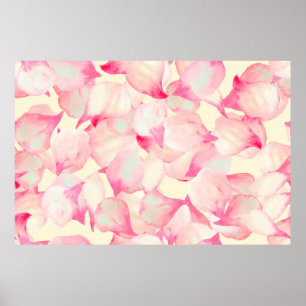 Rosa Blossom Natur. Schwarze Wasserfarbe Natur. Ro Poster
