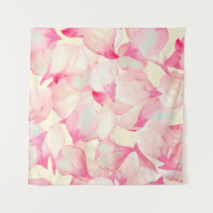 Rosa Blossom Natur. Schwarze Wasserfarbe Natur. Ro Wandteppich