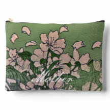 Rosa BlossomGrüne Drucktasche mit Nähen