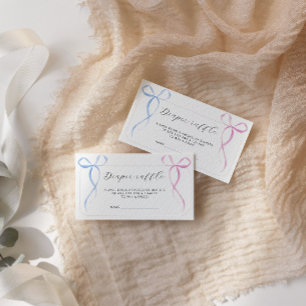 Rosa Blue Bow Diaper Raffle Ticket Baby Dusche Begleitkarte