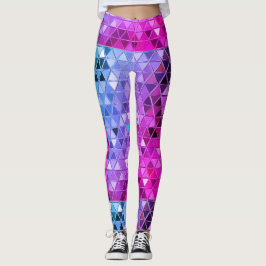 Rosa Blue Disco Ball Jester Robot Dreieck-Muster Leggings