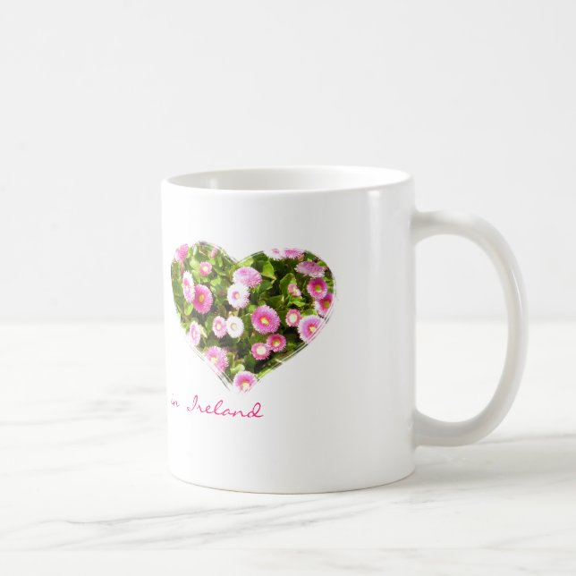 Rosa blühende Herz-Tasse Kaffeetasse (Rechts)