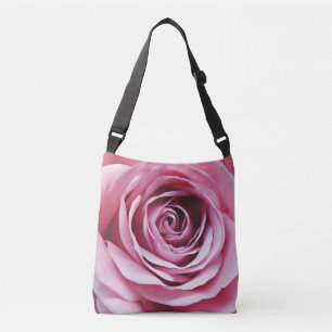 Rosa blühende Rose Aquarellblüte Garten Tragetaschen Mit Langen Trägern