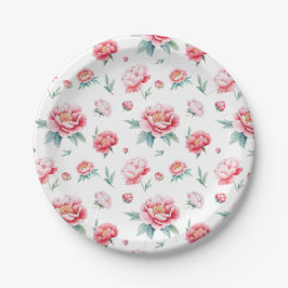 Rosa blühende Teller aus Peony Paper