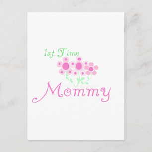 Rosa Blume 1st Mommy Shirts und Geschenke Postkarte