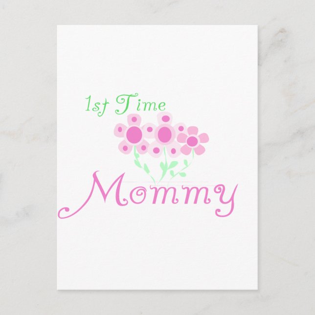 Rosa Blume 1st Mommy Shirts und Geschenke Postkarte (Vorderseite)