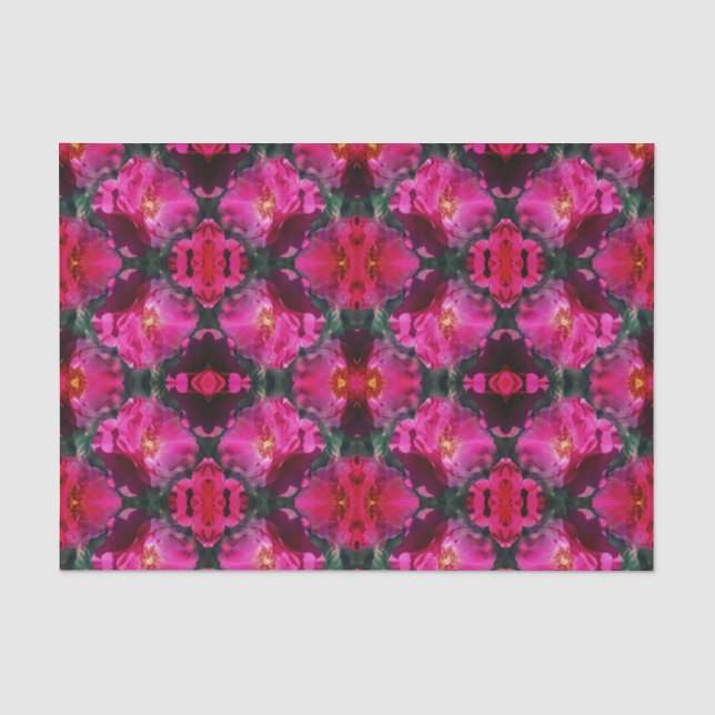 Rosa Blume Abstraktes Muster Decoupage Seidenpapier (Vorderseite)