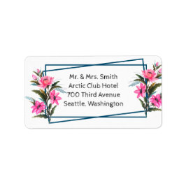 Rosa Blume Adressaufkleber