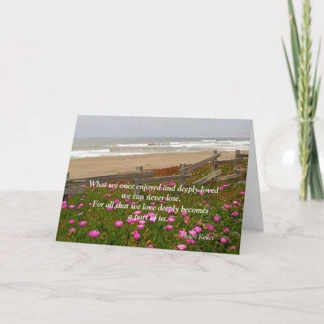 Rosa Blume am Ocean Sympathy Card Karte (Vorderseite)