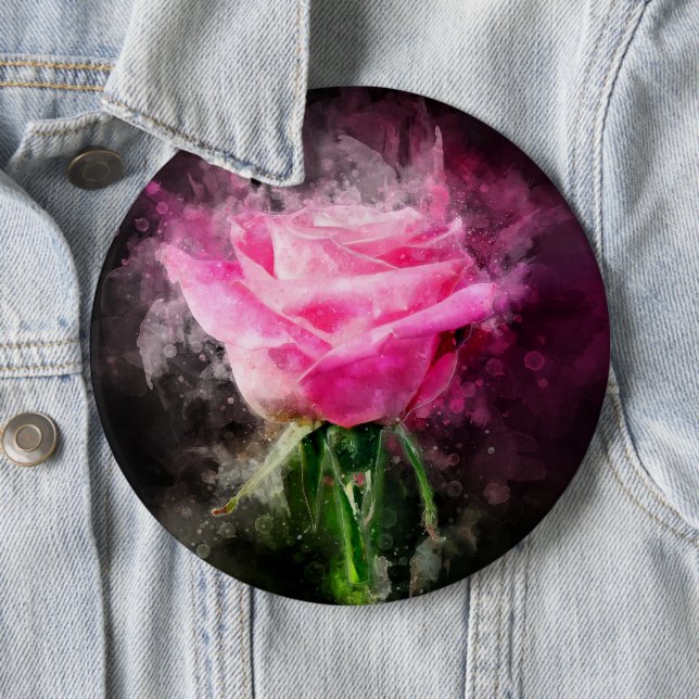 Rosa Blume Aquarell - bb Button (Beispiel)
