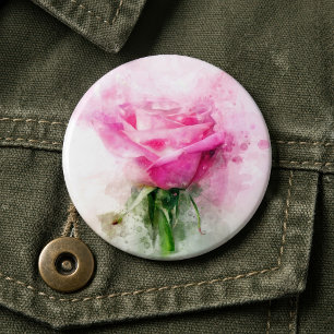 Rosa Blume Aquarell - wb Button