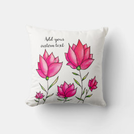 Rosa Blume Aquarellfarben Künstlerischer benutzerd Kissen