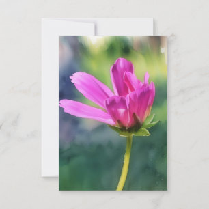 Rosa Blume Art Flat Note Card Dankeskarte