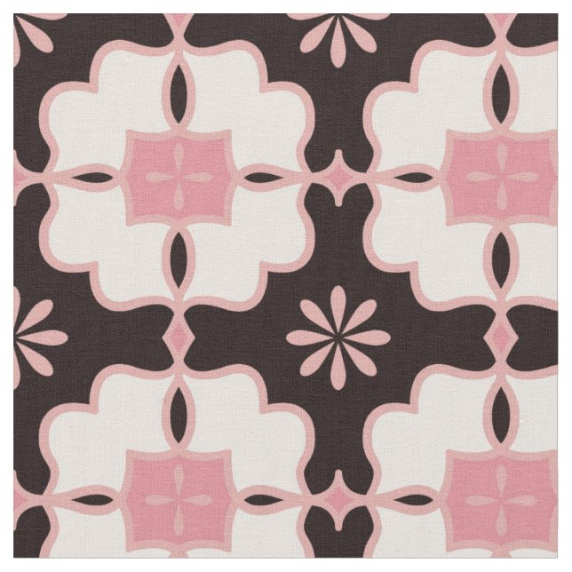 Rosa Blume auf Braun | Blumenmuster Stoff (Nahaufnahme)