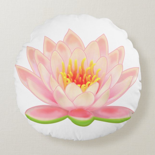 Rosa Blume auf dem weißen Kissen (Vorderseite)