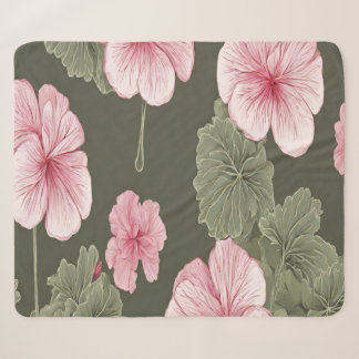 Rosa Blume auf grünem Hintergrund Sherpadecke