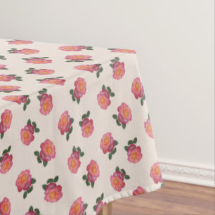 Rosa Blume auf hellbeige Tablette Tischdecke