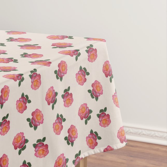 Rosa Blume auf hellbeige Tablette Tischdecke (Beispiel)