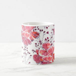 Rosa Blume auf Weiß. Kaffeetasse