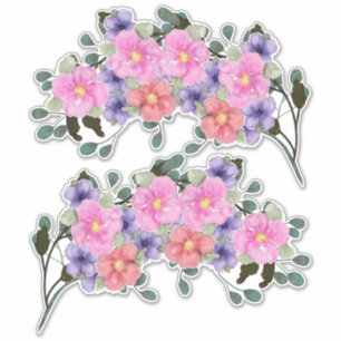 Rosa Blume Aufkleber