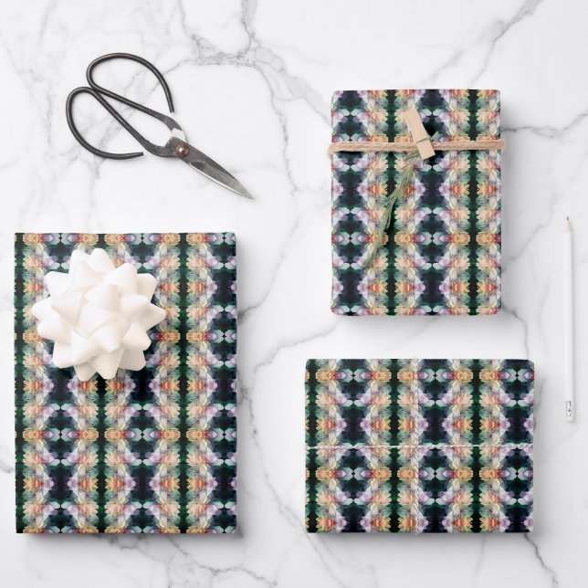 Rosa Blume aus Peony multipliziert Abstrakt Geschenkpapier Set (Vorderseite)