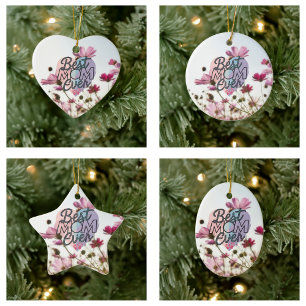 Rosa Blume Beste Mama je glücklicher Muttertag Keramik Ornament