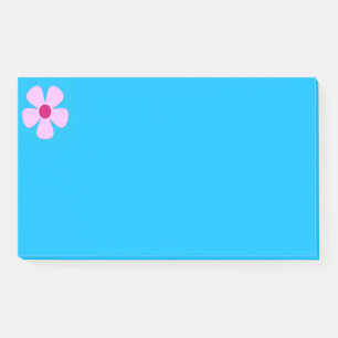 Rosa Blume Blaue Post-It-Notes Post-it Klebezettel