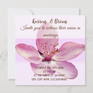Rosa Blume Blossom Custom Hochzeit Einladung