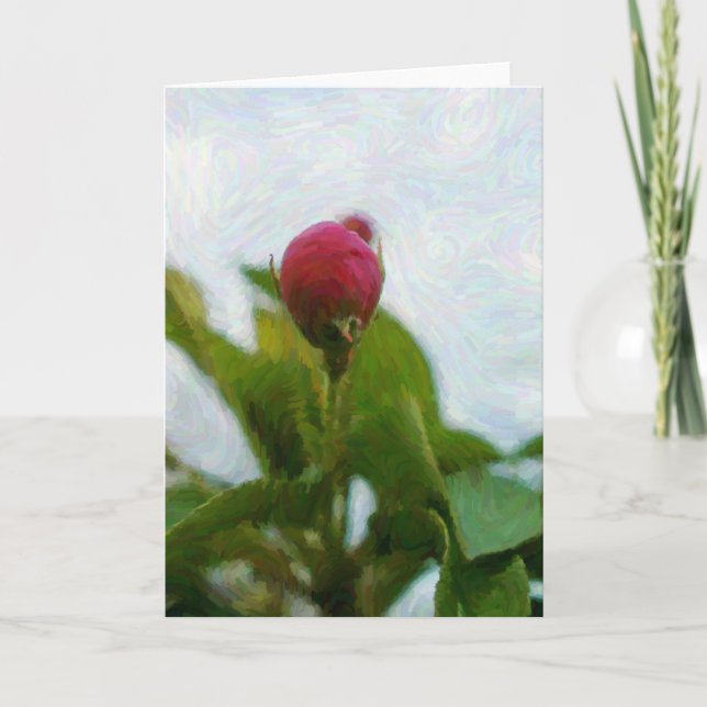 Rosa Blume Blossom Künstlerische Gouache Style Not Karte (Vorderseite)