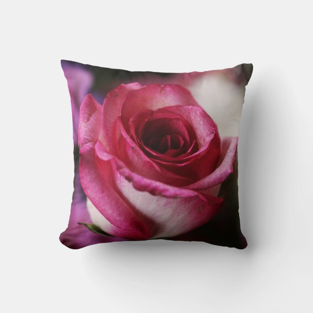 Rosa Blume Blumenkissen Kissen (Vorderseite)