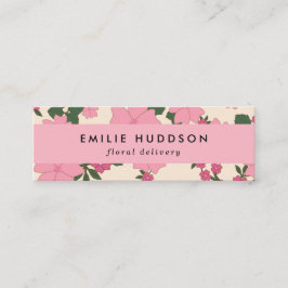 Rosa Blume, Blumenmuster, Florist, Blume Shop Mini Visitenkarte