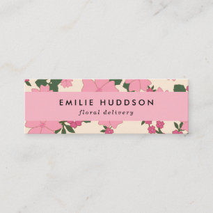 Rosa Blume, Blumenmuster, Florist, Blume Shop Mini Visitenkarte