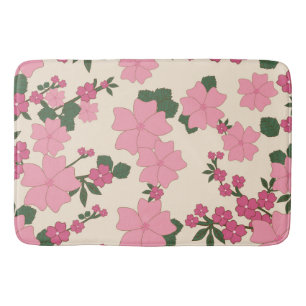 Rosa Blume, Blumenmuster, Muster von Blume Badematte