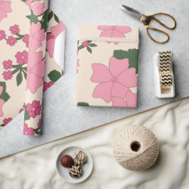Rosa Blume, Blumenmuster, Muster von Blume Geschenkpapier