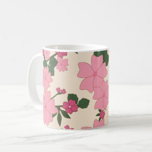 Rosa Blume, Blumenmuster, Muster von Blume Kaffeetasse