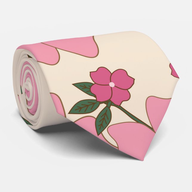 Rosa Blume, Blumenmuster, Muster von Blume Krawatte (Gerollt)