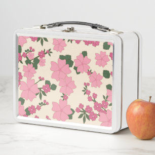 Rosa Blume, Blumenmuster, Muster von Blume Metall Brotdose