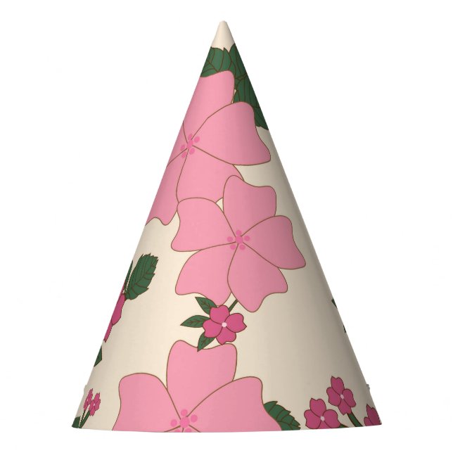 Rosa Blume, Blumenmuster, Muster von Blume Partyhütchen (Vorderseite)