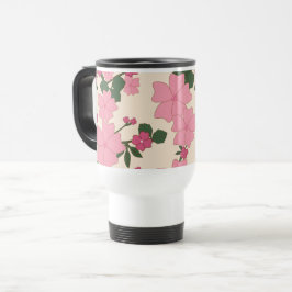 Rosa Blume, Blumenmuster, Muster von Blume Reisebecher