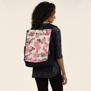 Rosa Blume, Blumenmuster, Muster von Blume Rucksack