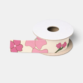 Rosa Blume, Blumenmuster, Muster von Blume Satinband