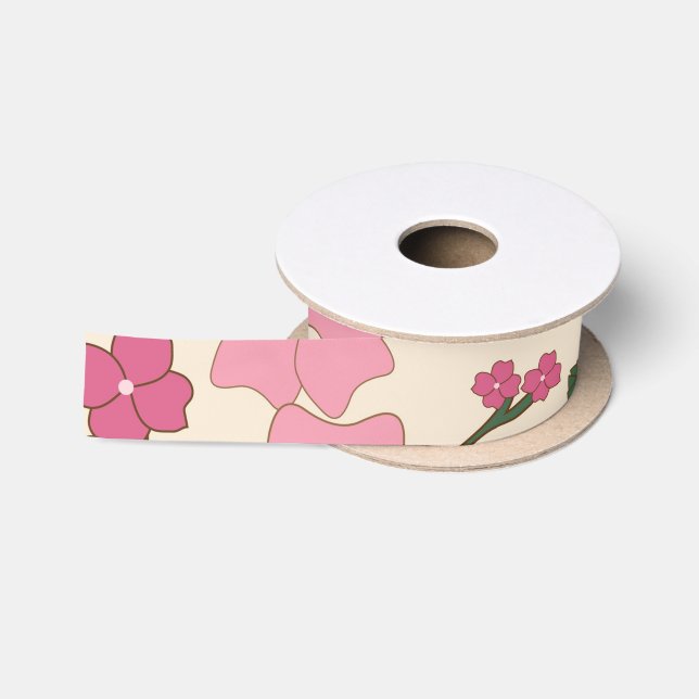 Rosa Blume, Blumenmuster, Muster von Blume Satinband (Spule)