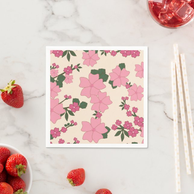 Rosa Blume, Blumenmuster, Muster von Blume Serviette (Beispiel)