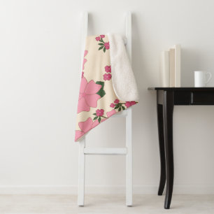 Rosa Blume, Blumenmuster, Muster von Blume Sherpadecke