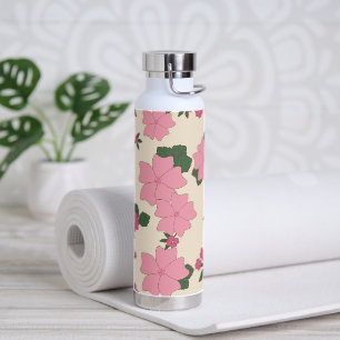 Rosa Blume, Blumenmuster, Muster von Blume Trinkflasche