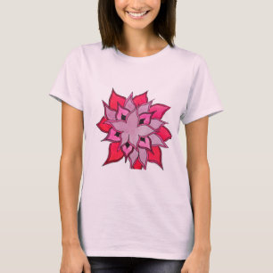 Rosa Blume Blumenmuster T-Shirt