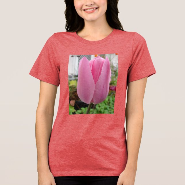 Rosa Blume Blumenstrauß Tulips Garten Shirt (Vorderseite)