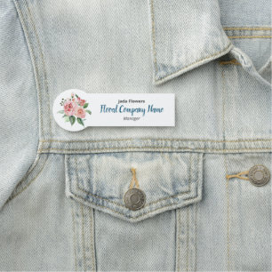 Rosa Blume - Blumenunternehmen - kundenspezifisch Namensschild