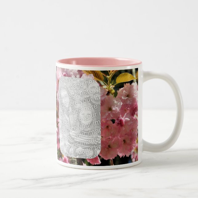 Rosa Blume Blüten Foto Zweifarbige Tasse (Rechts)