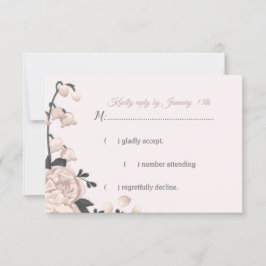 Rosa Blume, Blüten und Blütenblätter RSVP Karte